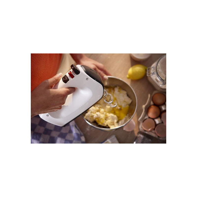 Batteur Électrique Viva Collection 450W Fonctions Turbo + 5 Vitesses Blanc -  PHILIPS - HR3741/00