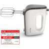 Batteur Électrique Viva Collection 450W Fonctions Turbo + 5 Vitesses Blanc -  PHILIPS - HR3741/00