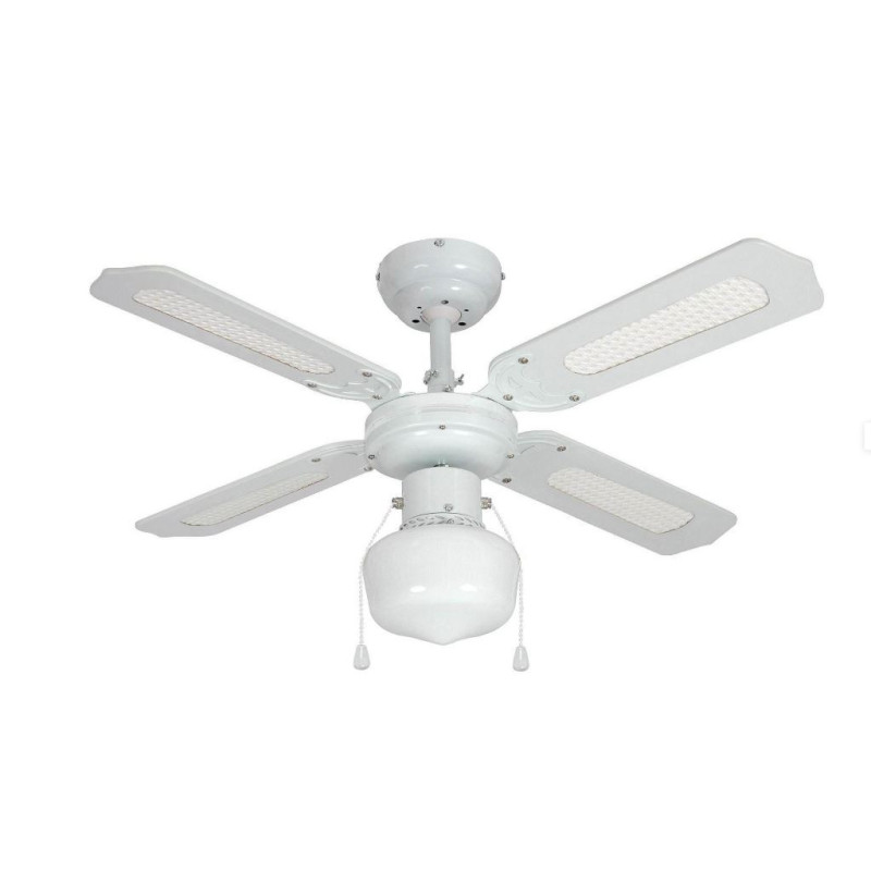 Ventilateur de plafond Barbade 60W Blanc Canné - INSPIRE