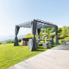 Pergola à lattes Belize 3x3,8 m Ardoise - HESPERIDE - 165726