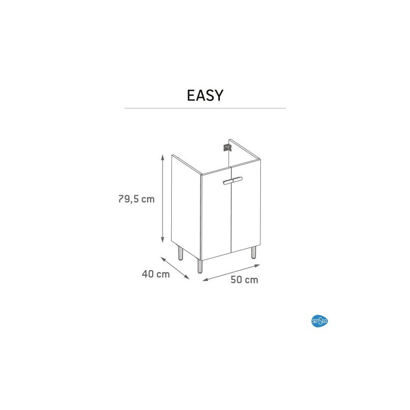 Meuble sous-Vasque Easy L.50xP.40cm Chêne Naturel