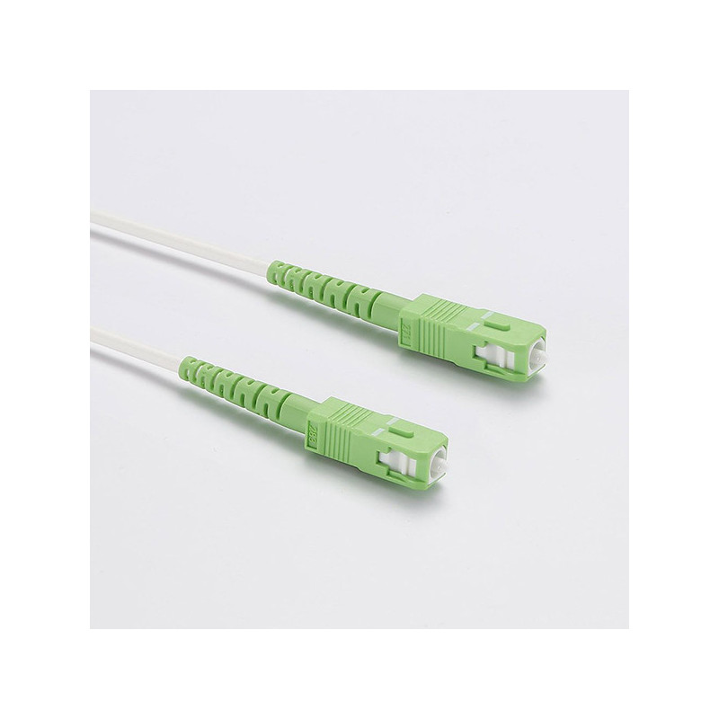 Câble Fibre Optique pour Box Bouygues/SFR/Orange 3m Blanc/Vert - D2 DIFFUSION - CAB_D2FOPTAPCAPC30