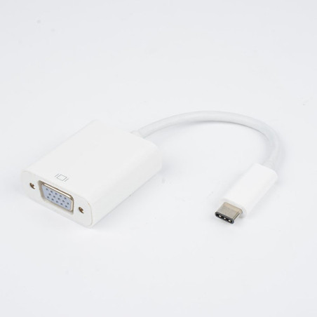 Adaptateur USB-C Mâle/VGA Femelle Pour Macbook/PC Blanc - D2 DIFFUSION - ADA_D2USBCVGAA