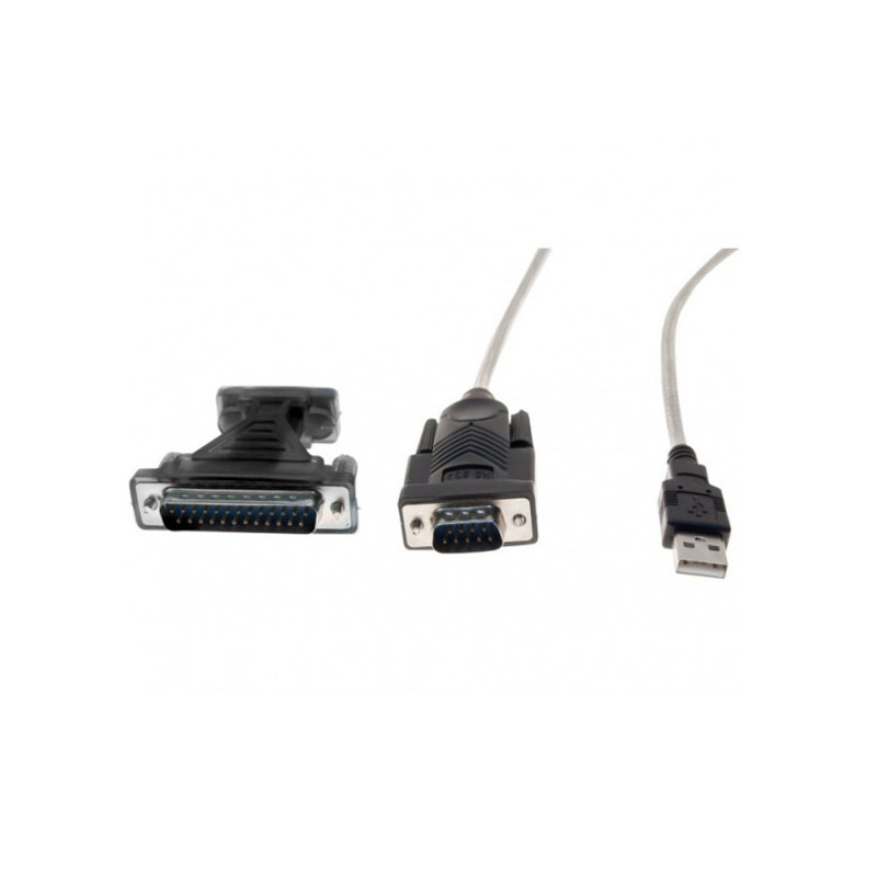 Adaptateur USB 2.0 vers Série DB9M-DB25 Noir - DACOMEX - ADA_USB2_DACOMEX