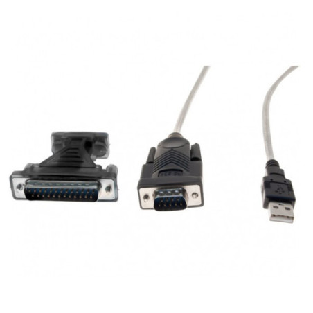 Adaptateur USB 2.0 vers Série DB9M-DB25 Noir - DACOMEX - ADA_USB2_DACOMEX