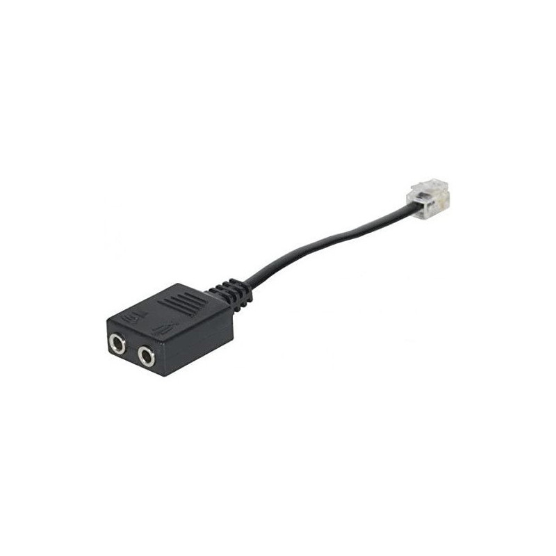Adaptateur Audio RJ9 vers Jack 3.5mm casque + micro Noir - DEXLAN - ADA_DEXLAN_RJ2