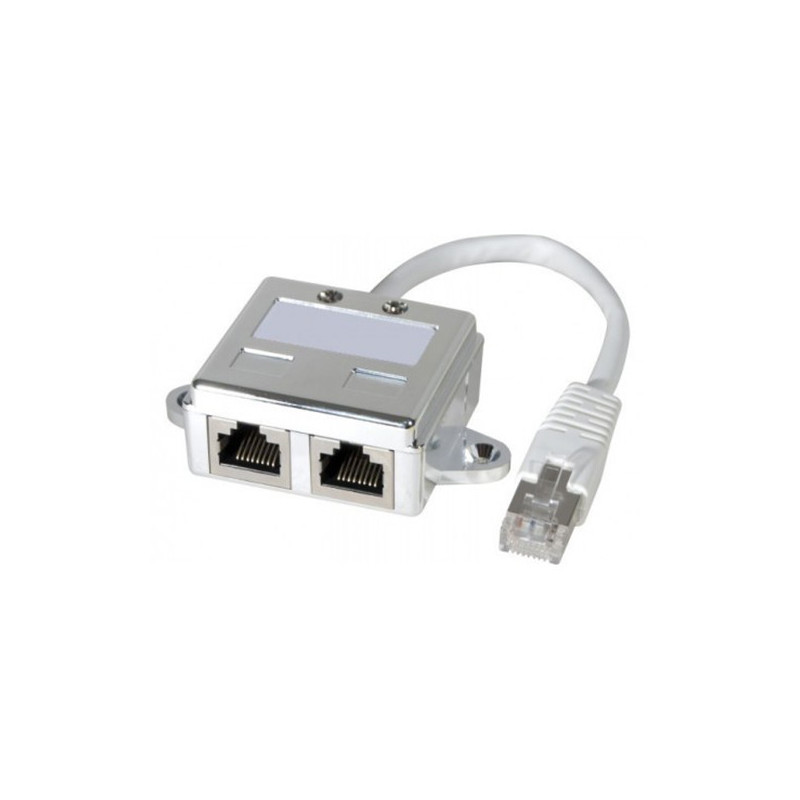 Doubleur de Port RJ45 STP CAT 5 Gris - GENERIQUE - ADA_RJ45_1M/2F