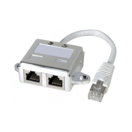 Doubleur de Port RJ45 STP CAT 5 Gris - GENERIQUE - ADA_RJ45_1M/2F