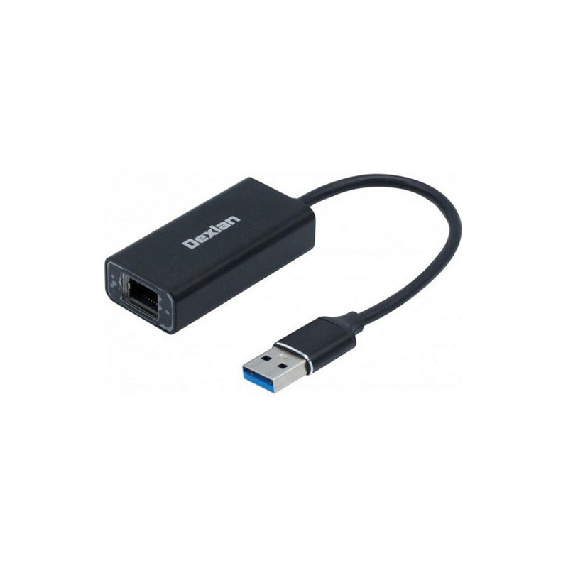 Adaptateur USB 3.0 vers RJ45 Gigabit Noir - DEXLAN - ADA_USB3_GIGA_DEXL