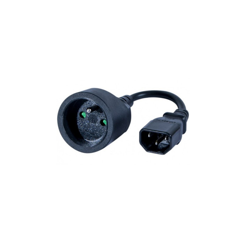 Adaptateur IEC C14/CEE7 Femelle Noir - DEXLAN - ADA_IEC_C14_CEE7