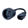 Adaptateur IEC C14/CEE7 Femelle Noir - DEXLAN - ADA_IEC_C14_CEE7