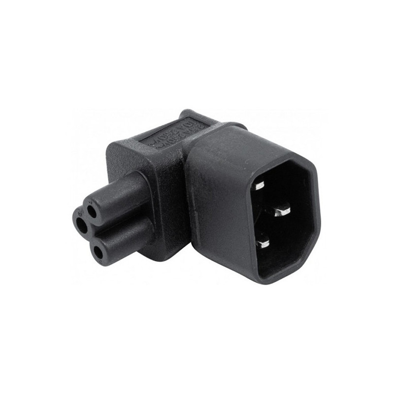 Adaptateur IEC C14/IEC C5 Coudé Noir - DEXLAN - ADA_IEC_C14_C5_