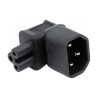 Adaptateur IEC C14/IEC C5 Coudé Noir - DEXLAN - ADA_IEC_C14_C5_