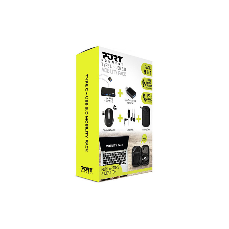 Pack Type-C Mobility 5en1 Noir - PORT DESIGN - PACK_PORT_501836