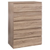 Commode 5 Tiroirs Design Dolo 118cm Naturel - 5FIVE SIMPLY SMART - 181322