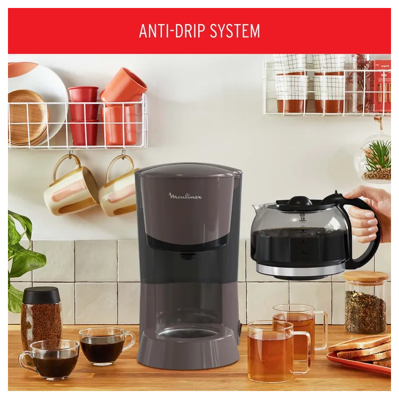 Cafetière filtre électrique Percolateur 870W 1,25L Anthracite - MOULINEX - FG1709