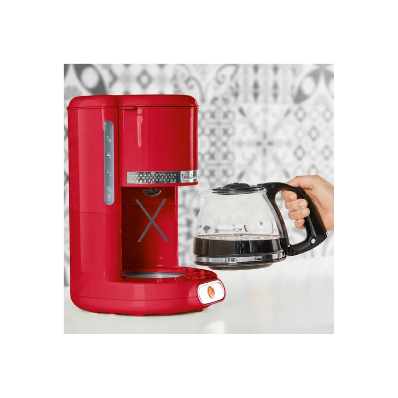 Cafetière filtre 1000W 1,25L Rouge - MOULINEX - FG3815