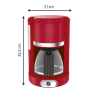 Cafetière filtre 1000W 1,25L Rouge - MOULINEX - FG3815