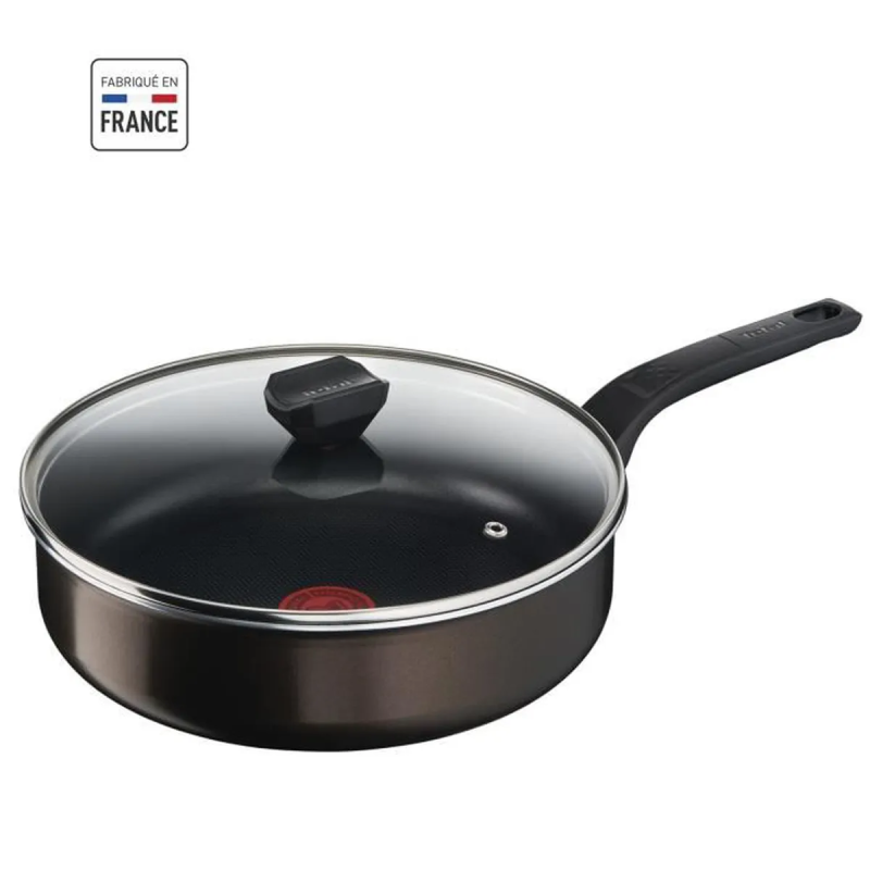 Sauteuse Easy cook & Clean avec couvercle 24cm Noir - TEFAL - B55432