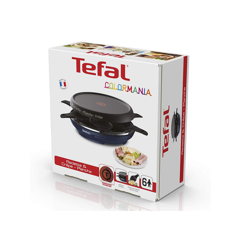 Appareil à Raclette Colormania 6 personnes Bleu - TEFAL - RE12A4