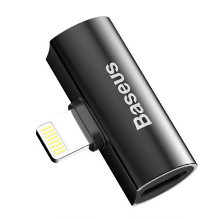 Adaptateur L46 Lightning Mâle Vers Double Lightning Femelle Noir - BASEUS - TEKH287143