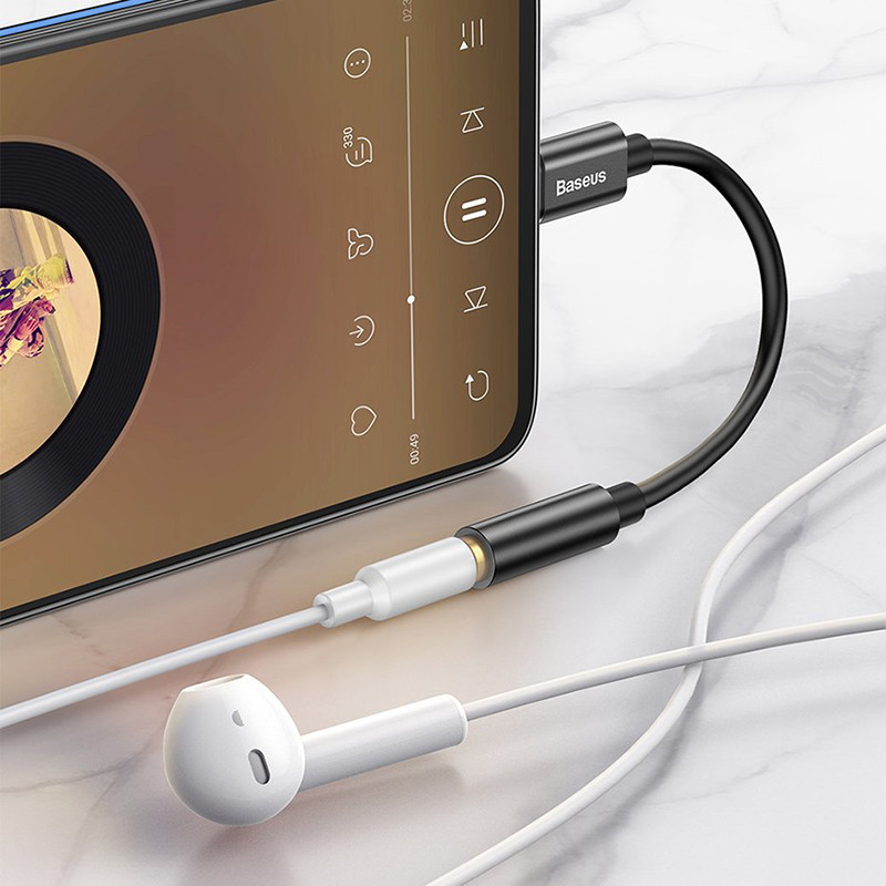 Câble L54 Audio Adapter USB-C + mini jack 3,5mm Noir - BASEUS - BAS297845
