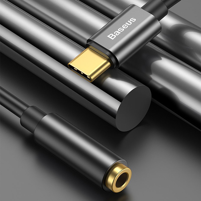Câble L54 Audio Adapter USB-C + mini jack 3,5mm Noir - BASEUS - BAS297845