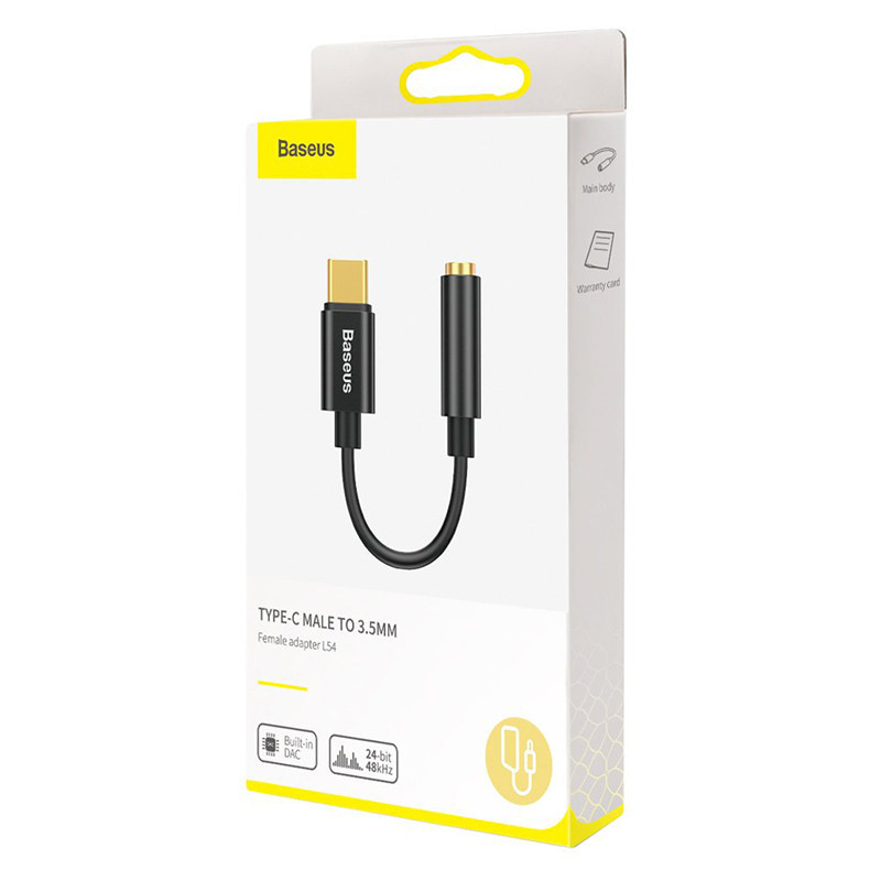 Câble L54 Audio Adapter USB-C + mini jack 3,5mm Noir - BASEUS - BAS297845