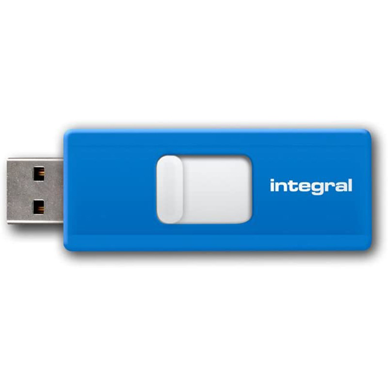 Clé USB 2.0 Slide 32Go Bleu - INTEGRAL - CLESLIDE32GBBLEU