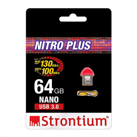Clé USB 3.0 Nitro Plus Nano 64Go Noir - STRONTIUM - CLENANOMINI64GB
