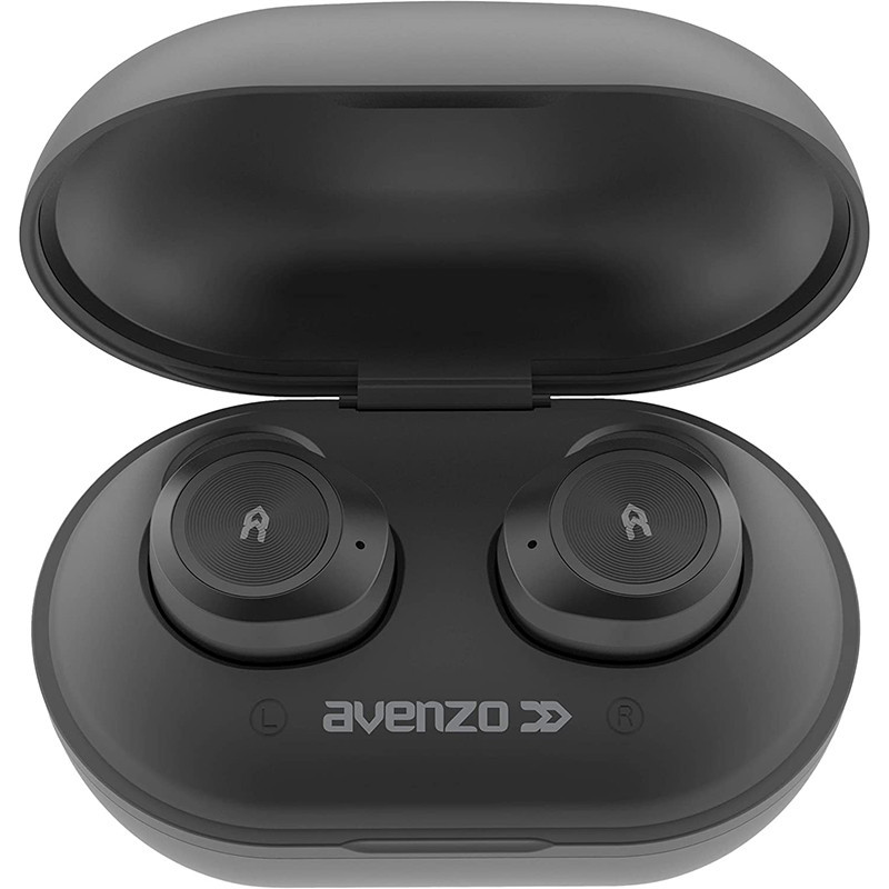 Ecouteurs TrueWireless Bluetooth avec Power Bank Noir - AVENZO - AVTW5001B