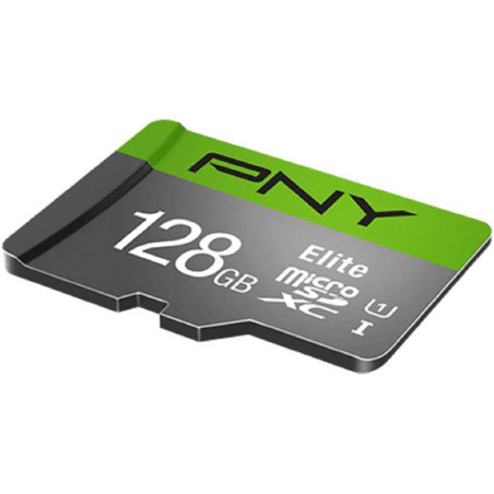 Carte MicroSDXC Elite CL10 128Go Vert/Gris - PNY - MICSDPNY128GBCL10