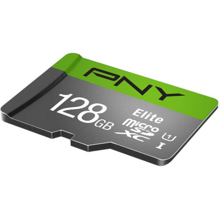 Carte MicroSDXC Elite CL10 128Go Vert/Gris - PNY - MICSDPNY128GBCL10