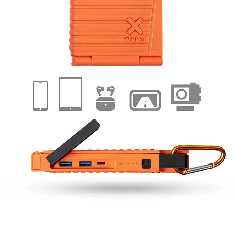 Batterie Externe Solaire 10000 mAh Noir/Orange - XTORM - XTOXR105