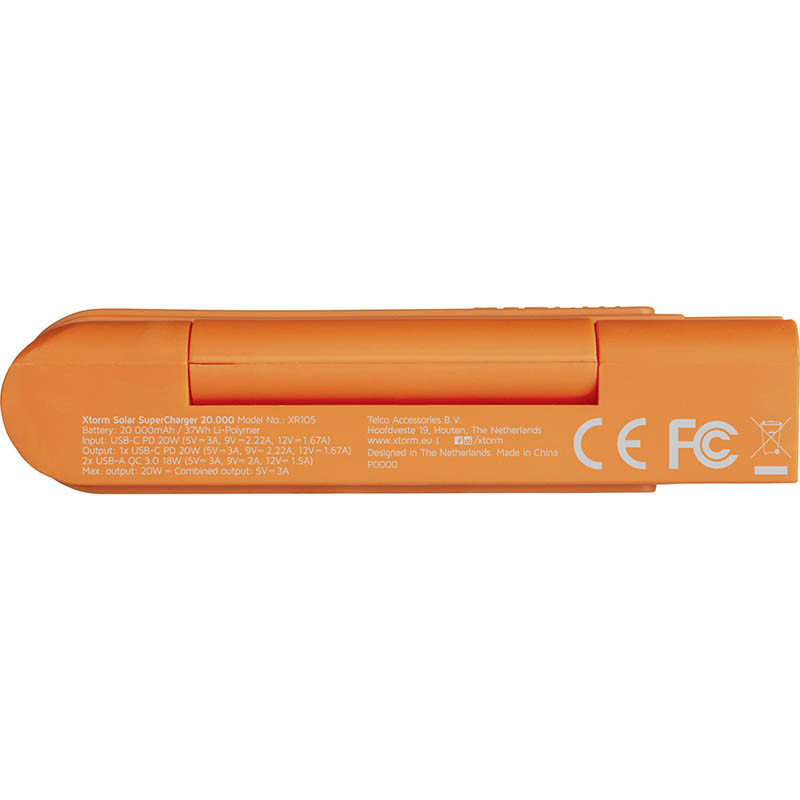 Batterie Externe Solaire 10000 mAh Noir/Orange - XTORM - XTOXR105