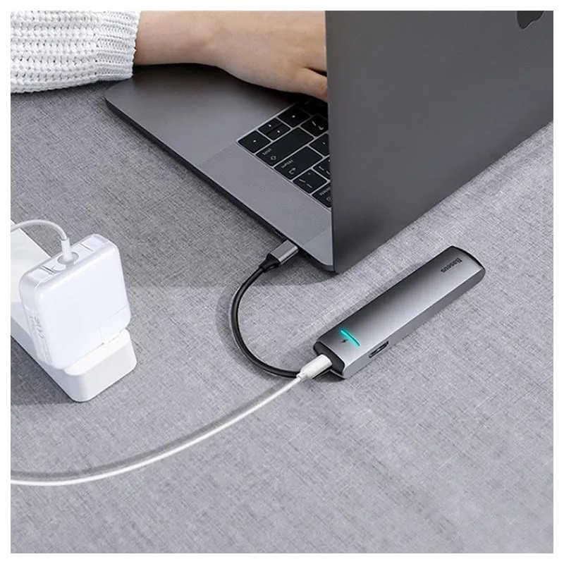 Station d'accueil Hub USB-C 6en1 Mechanical Eye Gris Sidéral - BASEUS - BAS287365