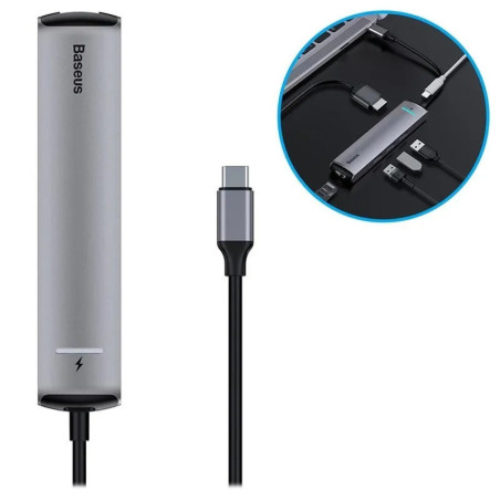 Station d'accueil Hub USB-C 6en1 Mechanical Eye Gris Sidéral - BASEUS - BAS287365