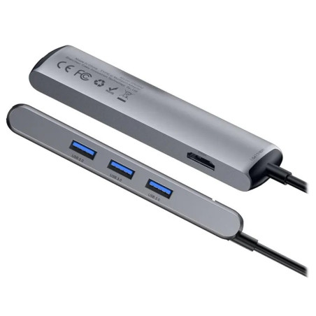 Station d'accueil Hub USB-C 6en1 Mechanical Eye Gris Sidéral - BASEUS - BAS287365