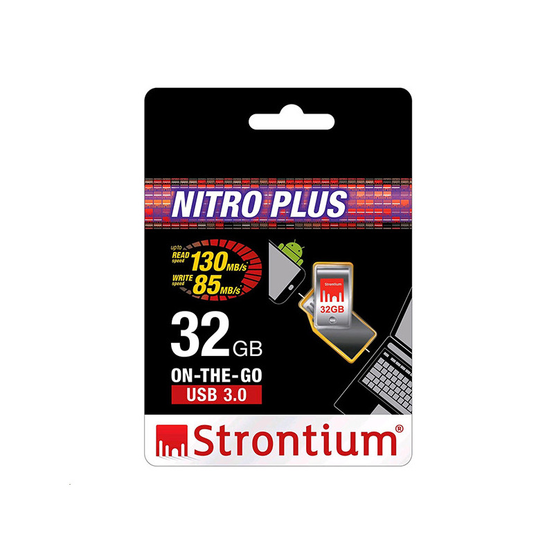Clé USB 3.0 OTG 32Go Nitro Plus Silver - STRONTIUM - CLEOTG32GBSTRO
