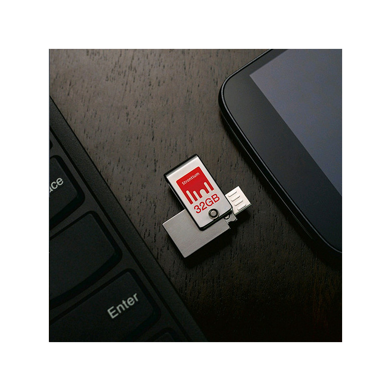 Clé USB 3.0 OTG 32Go Nitro Plus Silver - STRONTIUM - CLEOTG32GBSTRO