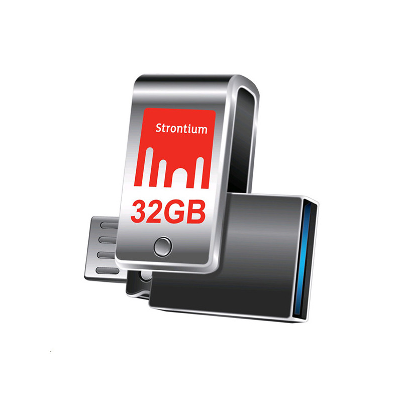 Clé USB 3.0 OTG 32Go Nitro Plus Silver - STRONTIUM - CLEOTG32GBSTRO