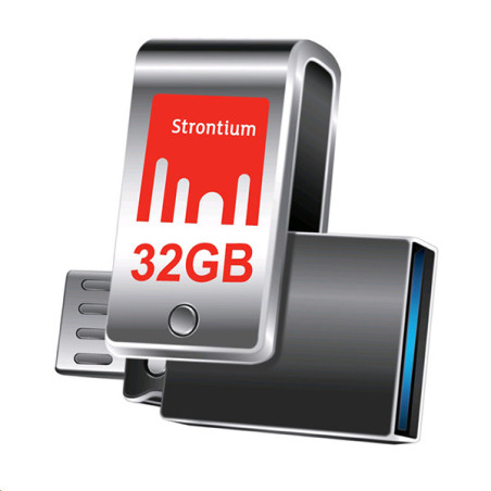 Clé USB 3.0 OTG 32Go Nitro Plus Silver - STRONTIUM - CLEOTG32GBSTRO