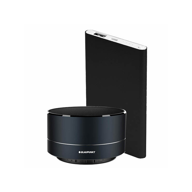 Set Enceinte 3W + Batterie Externe 4000mAh Noir - BLAUPUNKT - BLP1400-133