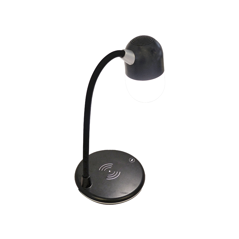 Lampe de bureau LED Haut Parleur 5W + Chargeur à Induction Noir - INOVALLEY - INLACHARG02B