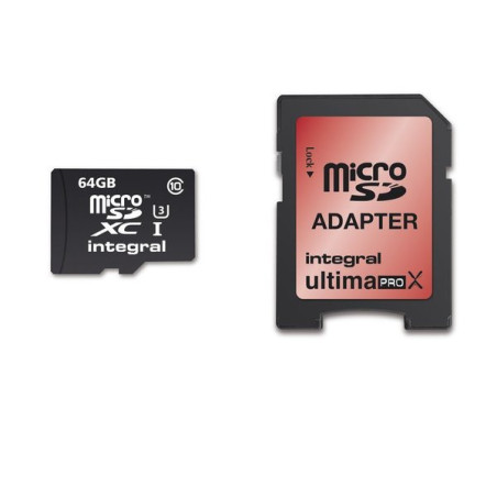 Carte Mémoire MicroSDXC UltimaProX 64Go Noir/Rouge - INTEGRAL - MICSD64GCL1045
