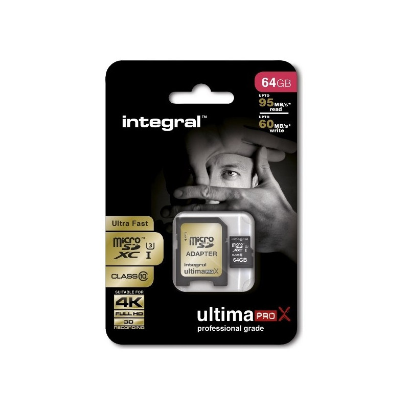 Carte MicroSDXC UltimaPro 64GB Gold - INTEGRAL - MICSD64GBCL1060MB