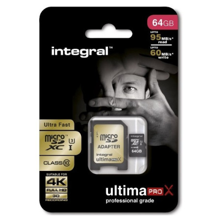 Carte MicroSDXC UltimaPro 64GB Gold - INTEGRAL - MICSD64GBCL1060MB