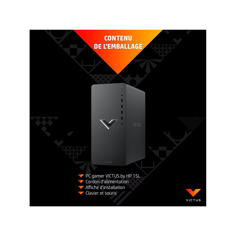 Unité Centrale Victus AMD Ryzen 5 5600G 8Go/512Go Noir - HP - HPVICTUS639T4EA