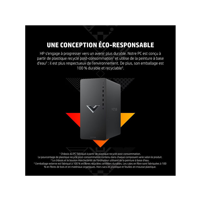 Unité Centrale Victus AMD Ryzen 5 5600G 8Go/512Go Noir - HP - HPVICTUS639T4EA