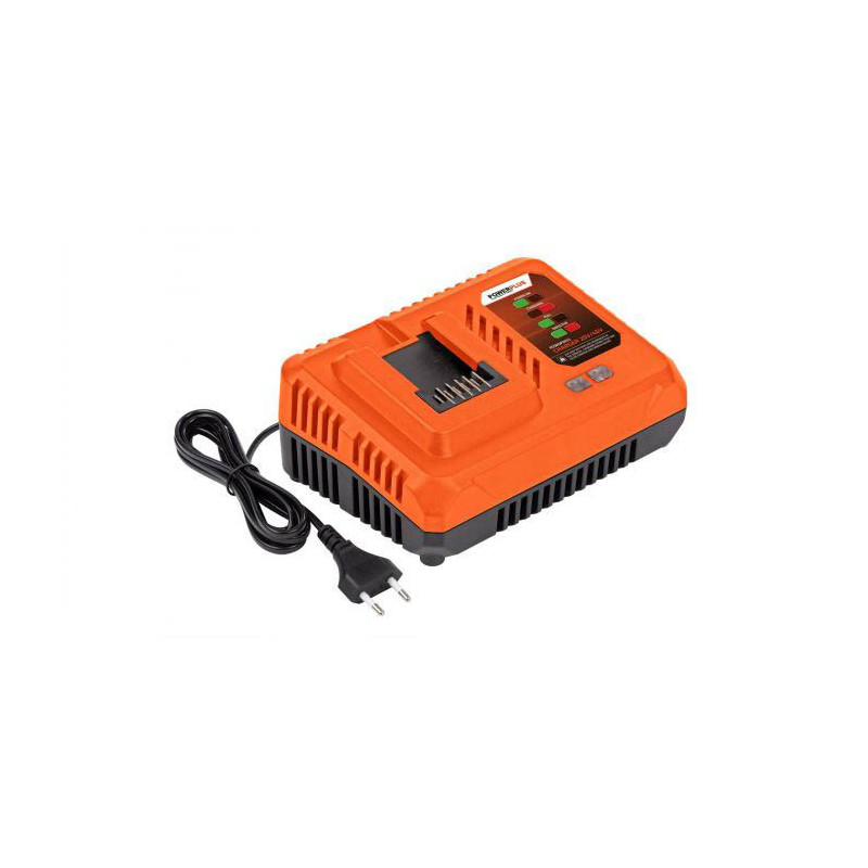 Chargeur 4.0A pour les batteries 20V et 2x20V Dual Power Noir/Orange - POWERPLUS